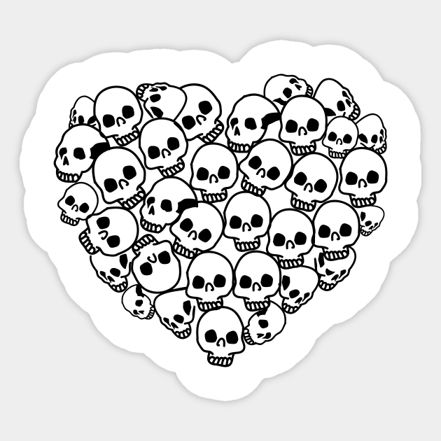 Skull Heart Sticker by theramashley